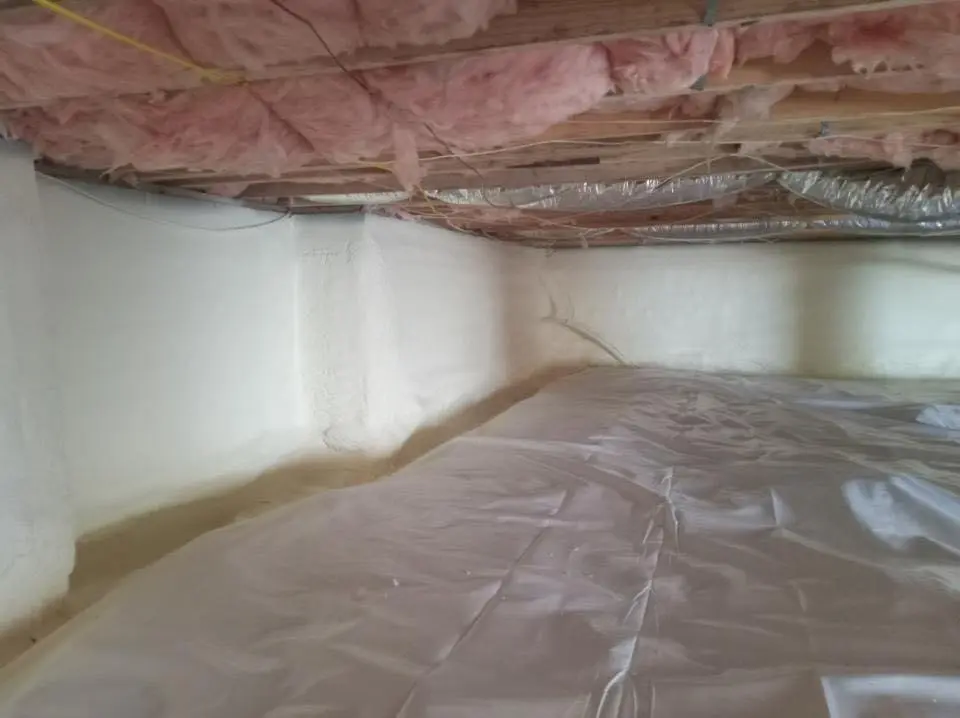 Crawl space encapsulation with closed-cell spray foam for Storm Damage Roof Repair in Gunbarrel